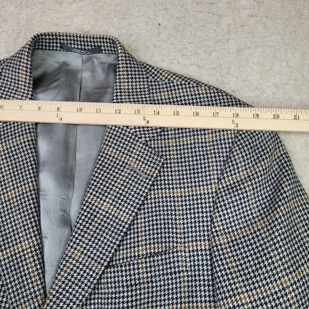 Austin Reed London Houndstooth Tweed Blazer Mens 42‎ Gray 2 Button Vintage USA